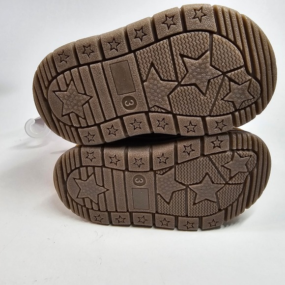 Carter's Kids Ankle Boots Brown Faux Suede Western Gold Star Toddler Size 3 - Picture 6 of 6